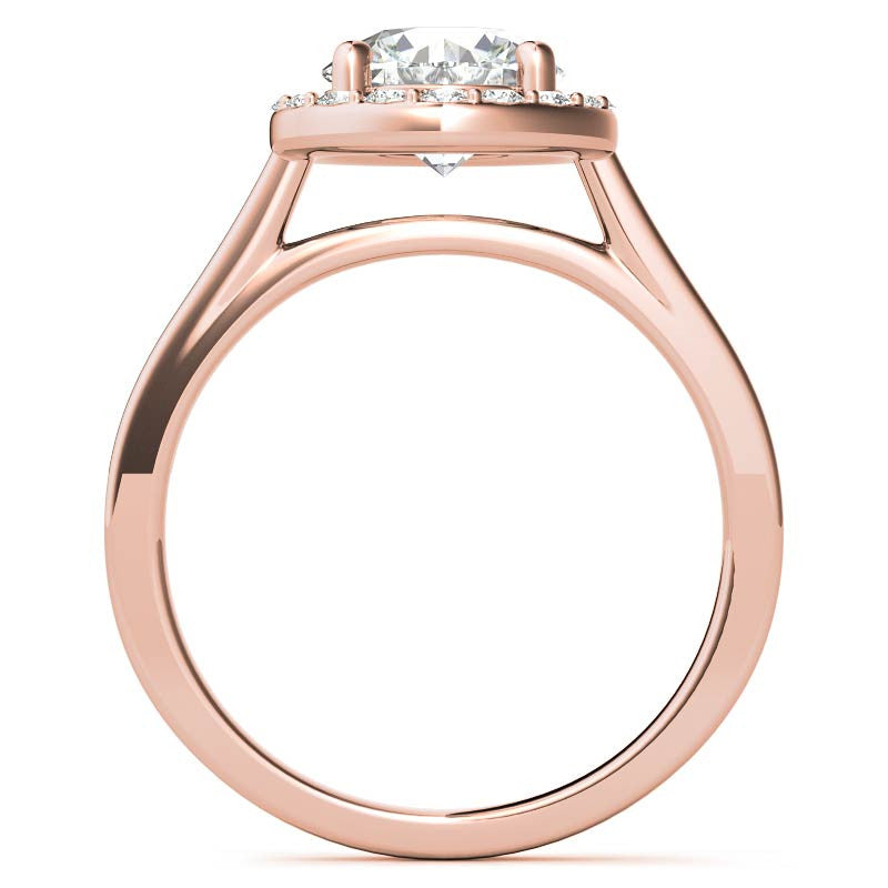 Round Halo Moissanite Engagement Ring