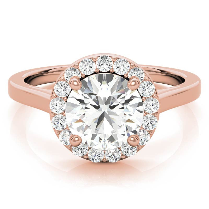 Round Halo Moissanite Engagement Ring