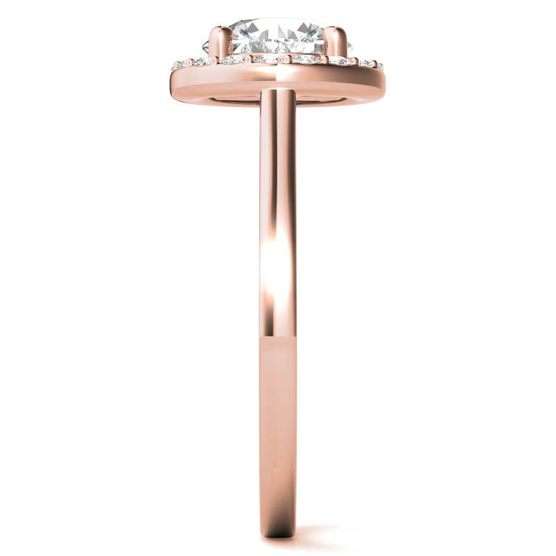 Round Halo Moissanite Engagement Ring