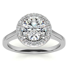 Round Halo Moissanite Engagement Ring