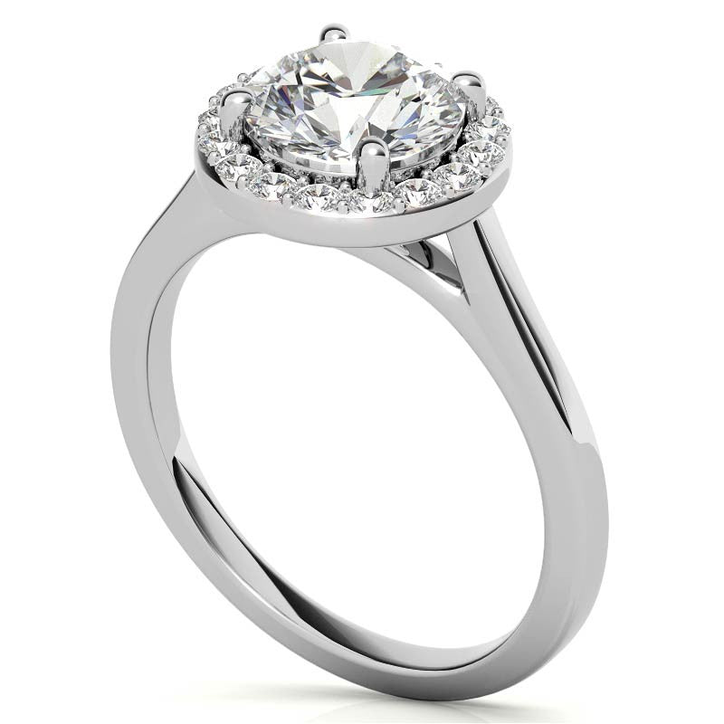 Round Halo Moissanite Engagement Ring