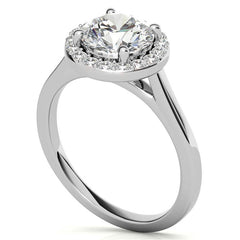 Round Halo Moissanite Engagement Ring