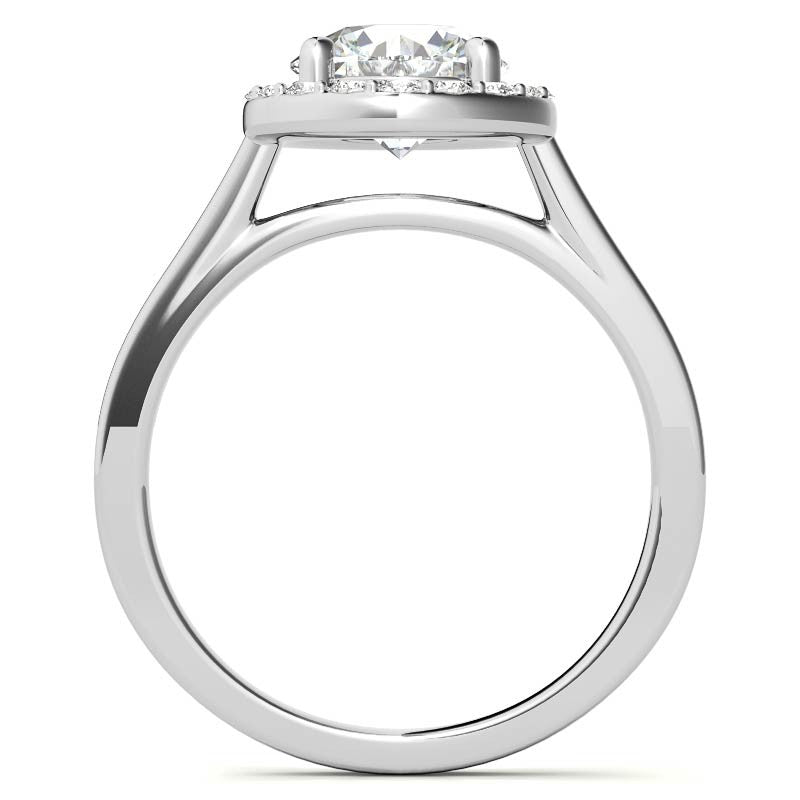 Round Halo Moissanite Engagement Ring