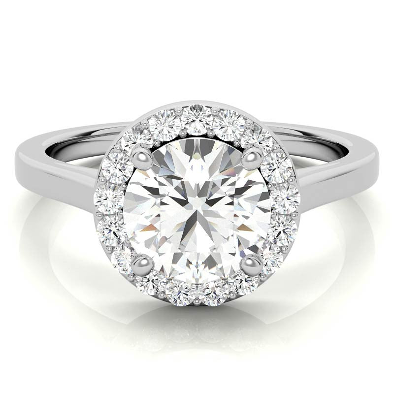 Round Halo Moissanite Engagement Ring