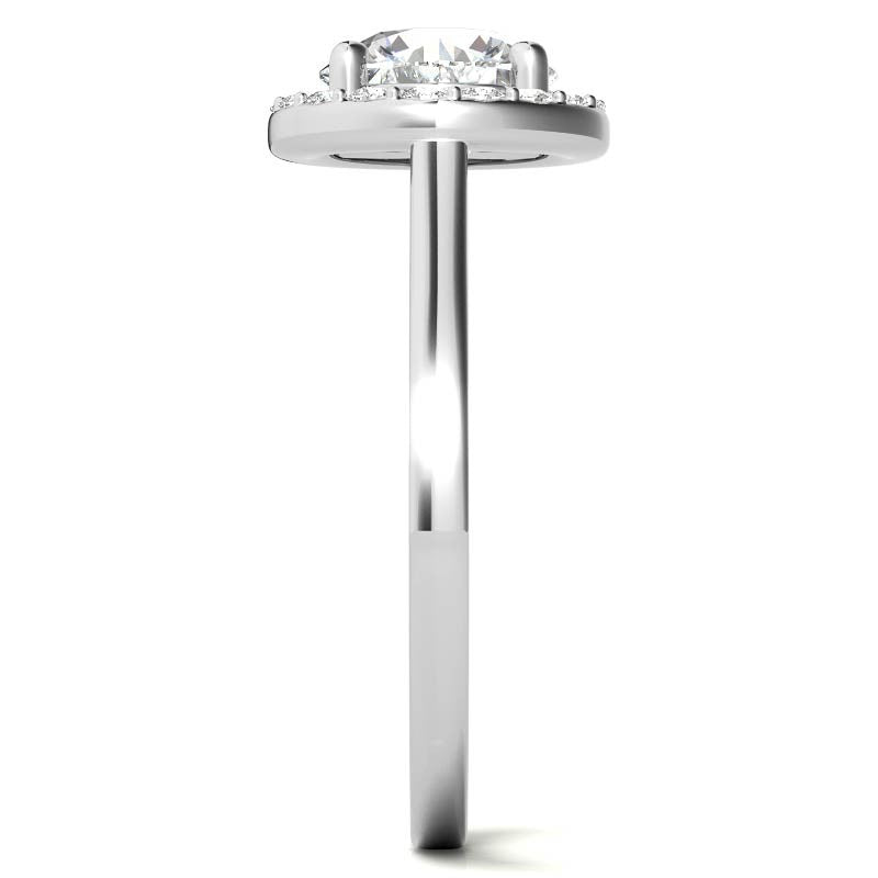 Round Halo Moissanite Engagement Ring