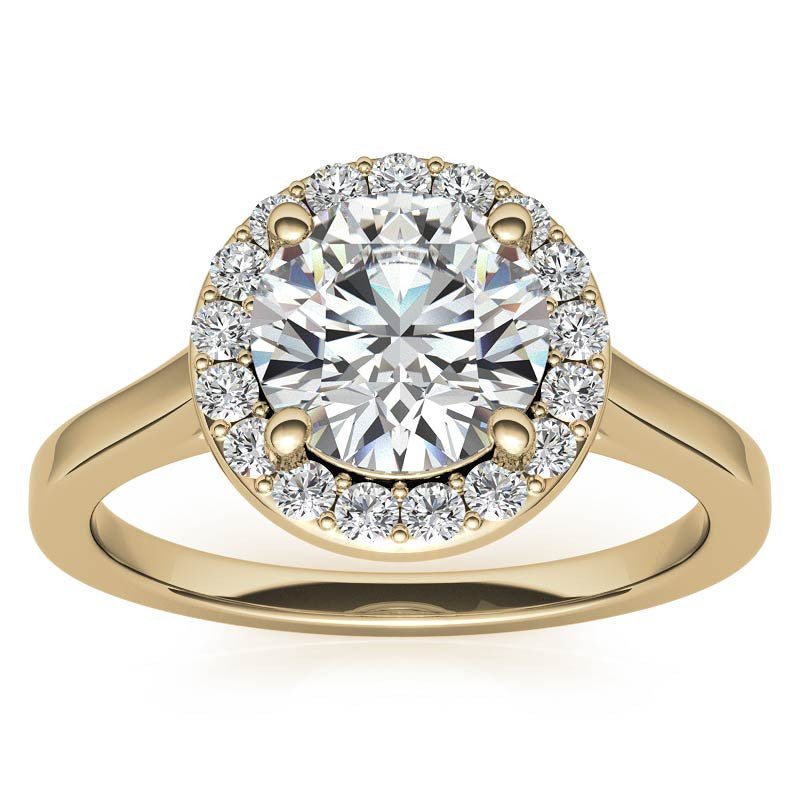 Round Halo Moissanite Engagement Ring