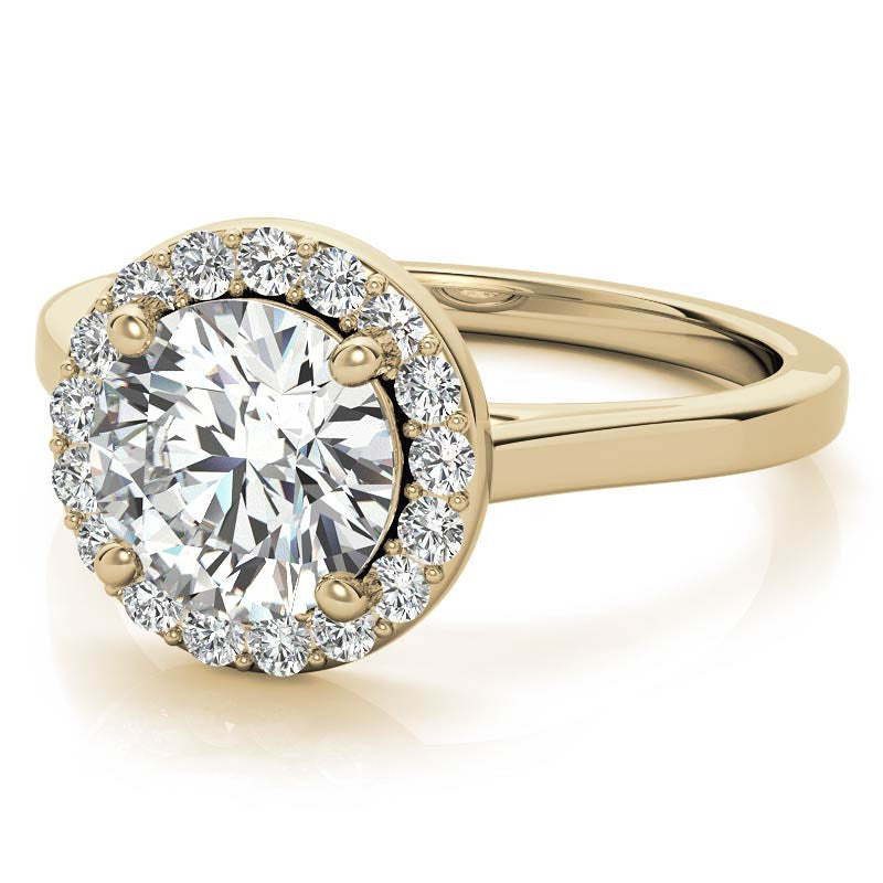 Round Halo Moissanite Engagement Ring