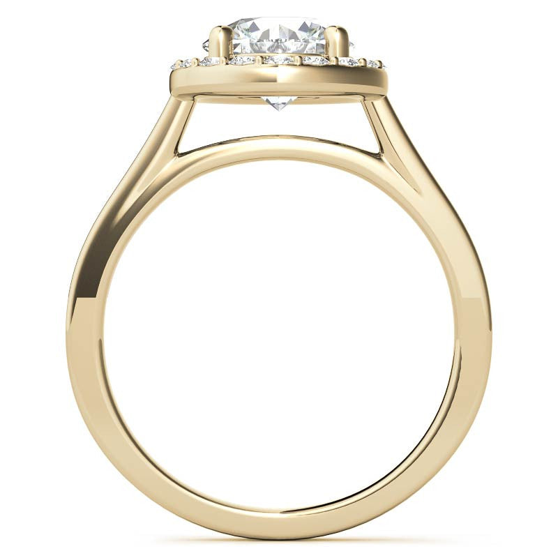 Round Halo Moissanite Engagement Ring