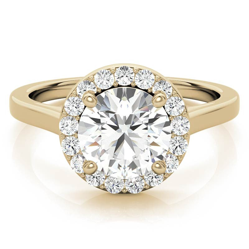 Round Halo Moissanite Engagement Ring