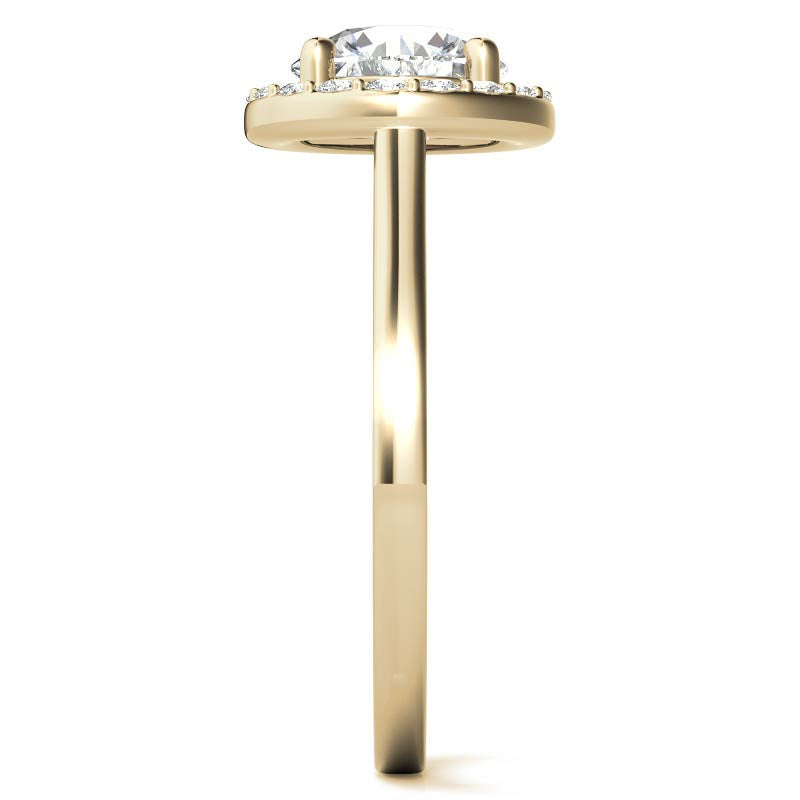 Round Halo Moissanite Engagement Ring