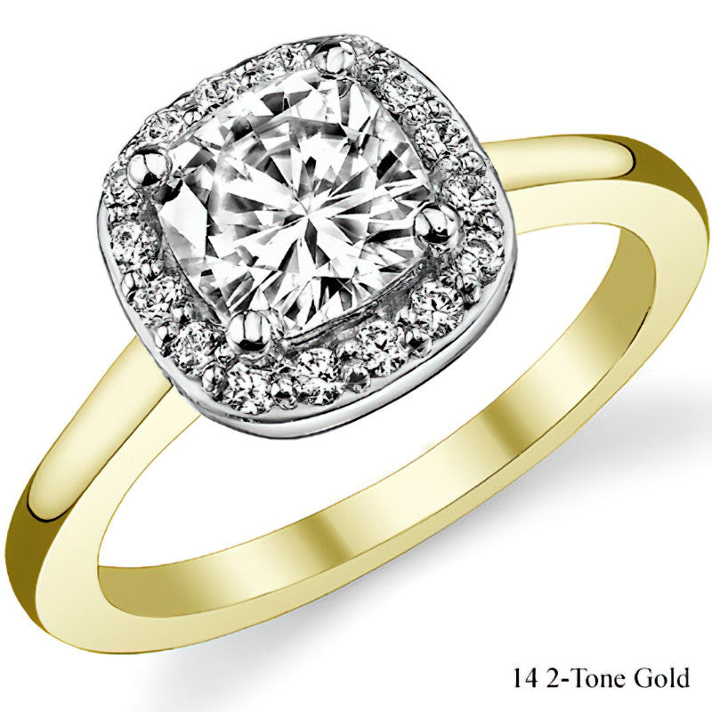 Cushion Halo Moissanite Engagement Ring