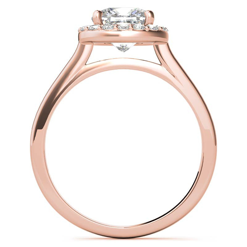 Cushion Halo Moissanite Engagement Ring