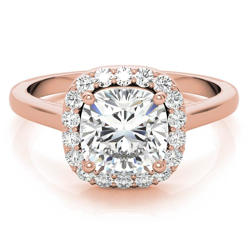 Cushion Halo Moissanite Engagement Ring