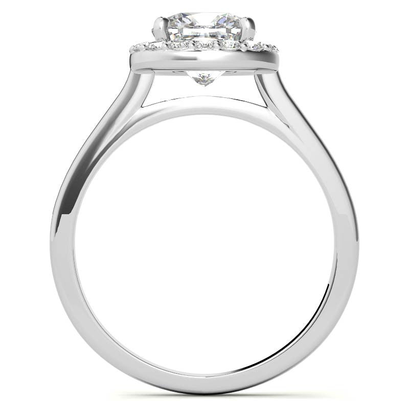 Cushion Halo Moissanite Engagement Ring