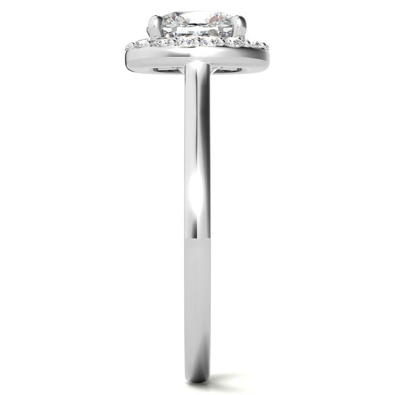 Cushion Halo Moissanite Engagement Ring