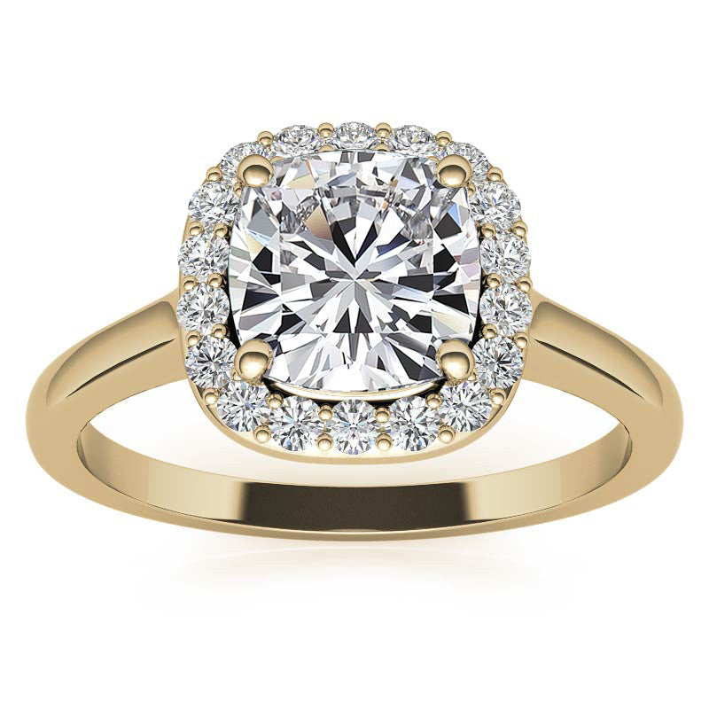 Cushion Halo Moissanite Engagement Ring