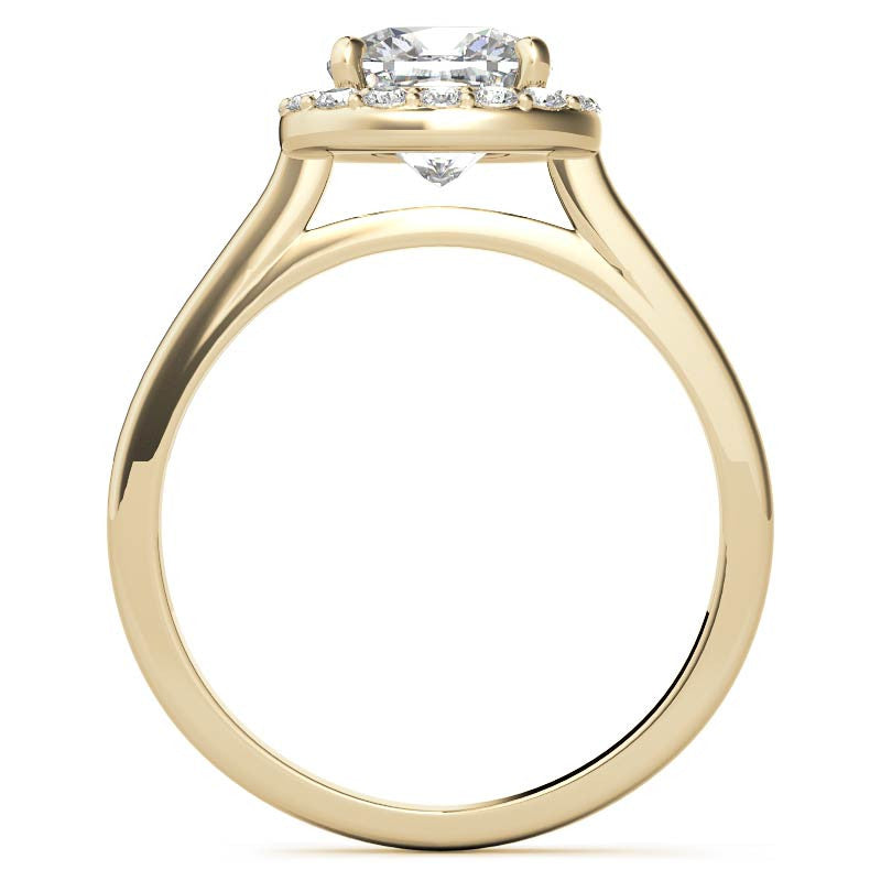 Cushion Halo Moissanite Engagement Ring