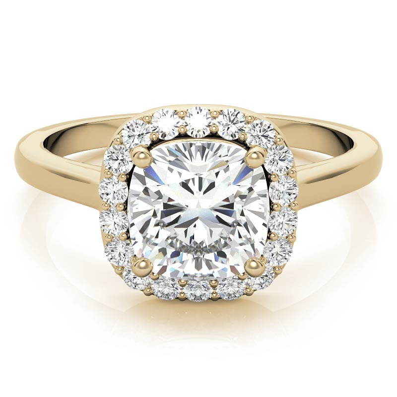 Cushion Halo Moissanite Engagement Ring