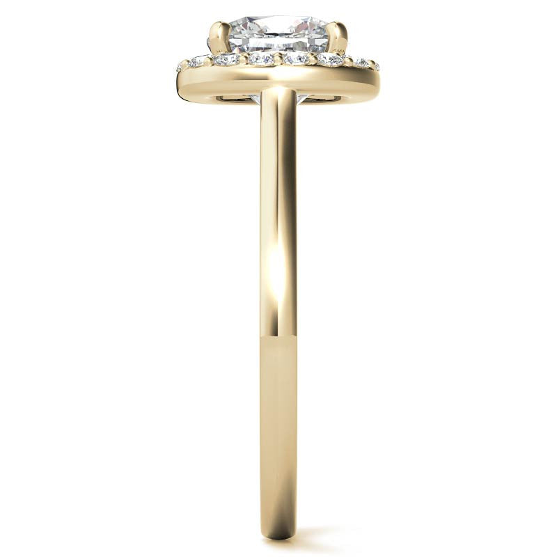 Cushion Halo Moissanite Engagement Ring