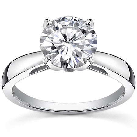 Round Brilliant Moissanite Engagement Ring With Pave Style Basket