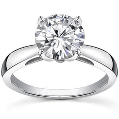 Round Brilliant Moissanite Engagement Ring With Pave Style Basket