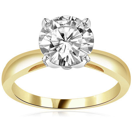 Round Brilliant Moissanite Engagement Ring With Pave Style Basket