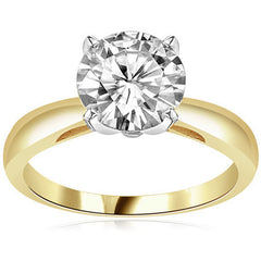 Round Brilliant Moissanite Engagement Ring With Pave Style Basket