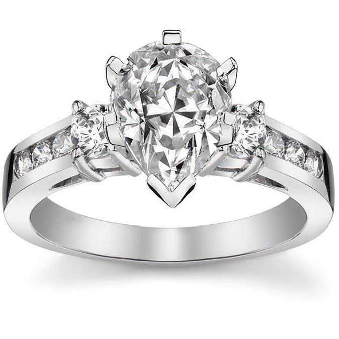 Round Brilliant Moissanite Engagement Setting (.48ct)
