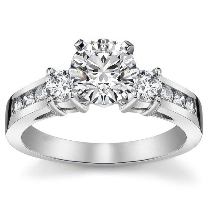 Round Brilliant Moissanite Engagement Setting (.48ct)