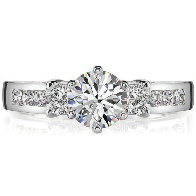 Round Brilliant Moissanite Engagement Setting (.48ct)