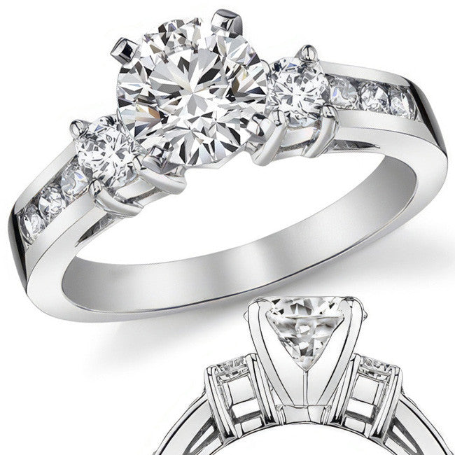 Round Brilliant Moissanite Engagement Setting (.48ct)