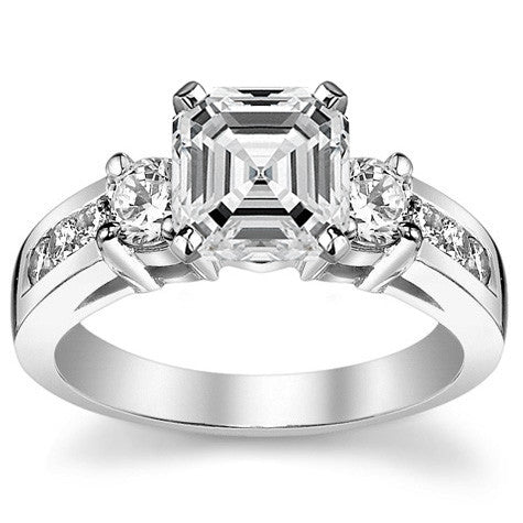 Round Brilliant Moissanite Engagement Setting Set (.75ct)