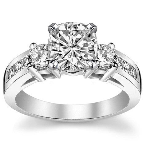 Round Brilliant Moissanite Engagement Setting Set (.75ct)