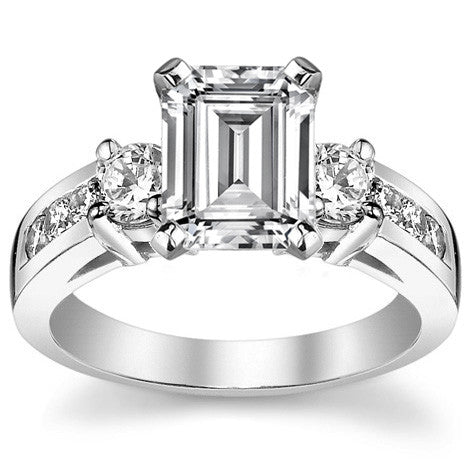 Round Brilliant Moissanite Engagement Setting Set (.75ct)