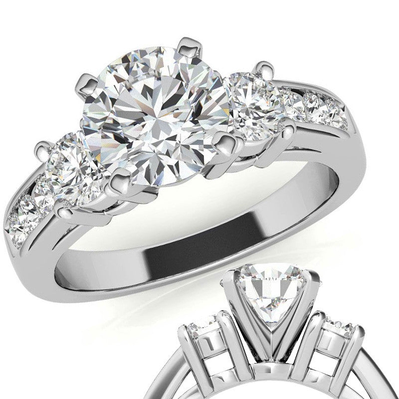 Round Brilliant Moissanite Engagement Setting Set (.75ct)