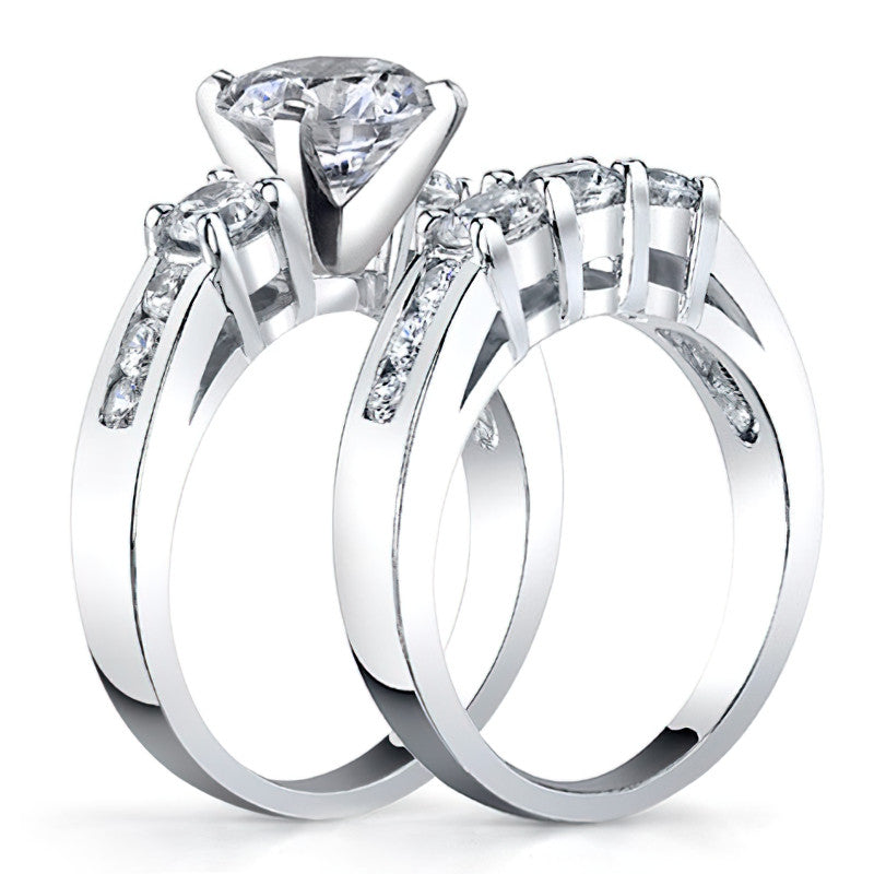 Round Brilliant Moissanite Engagement Setting Set (.75ct)