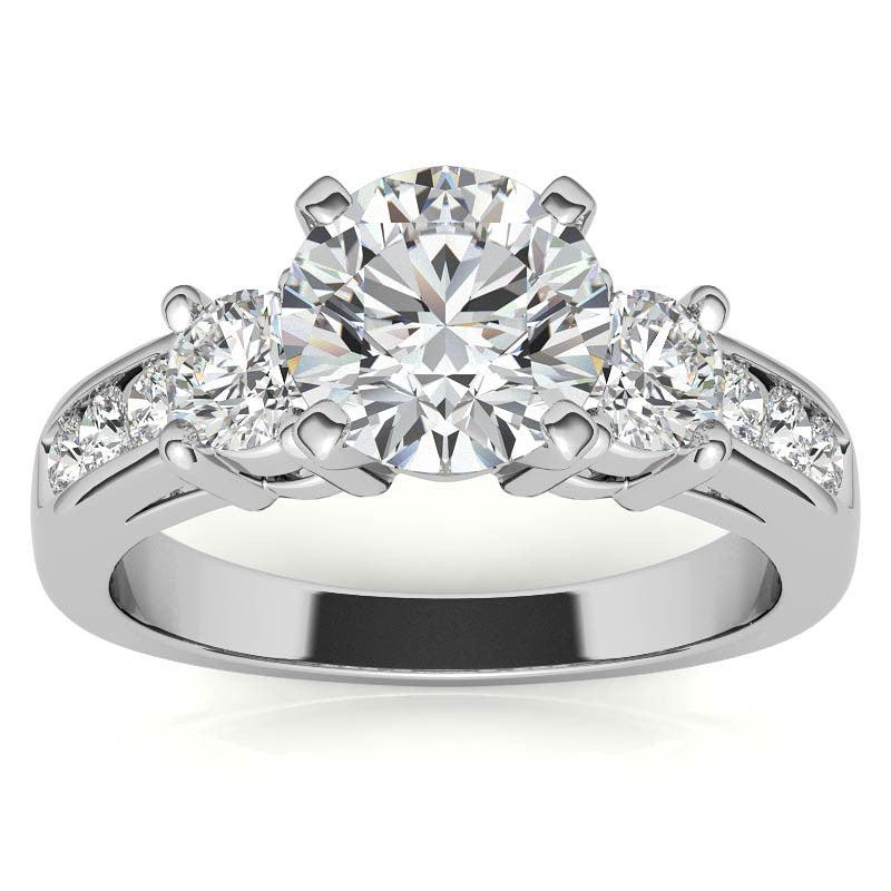 Round Brilliant Moissanite Engagement Setting Set (.75ct)