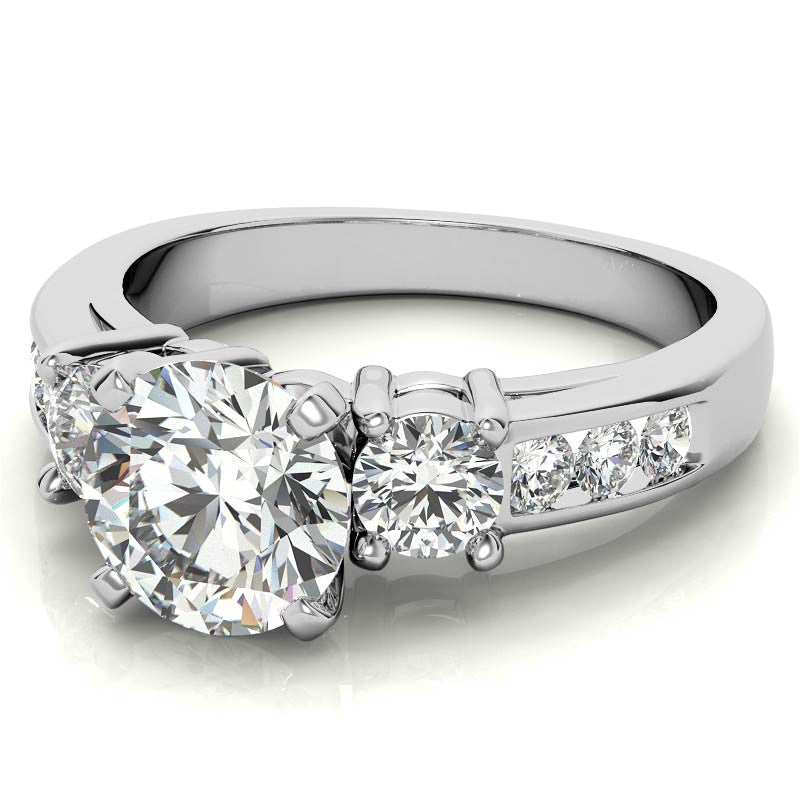 Round Brilliant Moissanite Engagement Setting Set (.75ct)