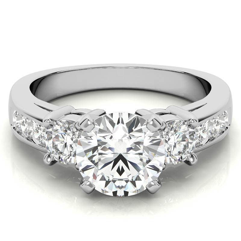 Round Brilliant Moissanite Engagement Setting Set (.75ct)