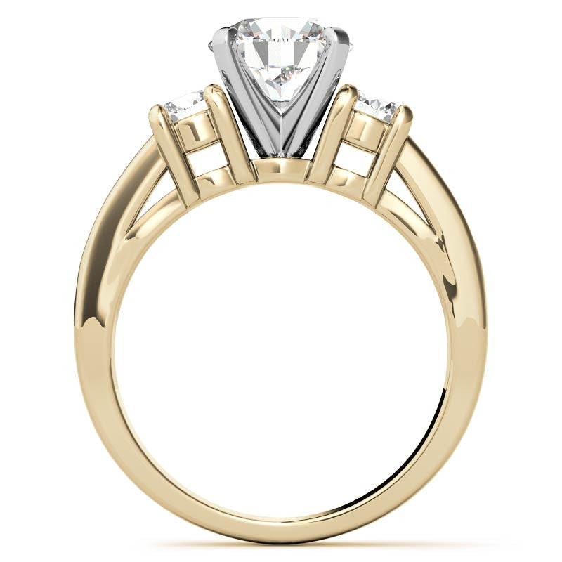 Round Brilliant Moissanite Engagement Setting Set (.75ct)