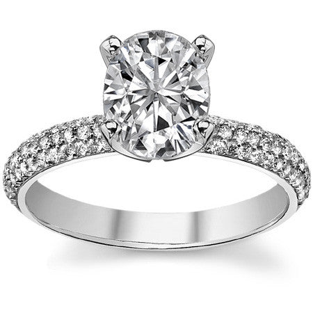 Round Brilliant Moissanite Pave Engagement Ring
