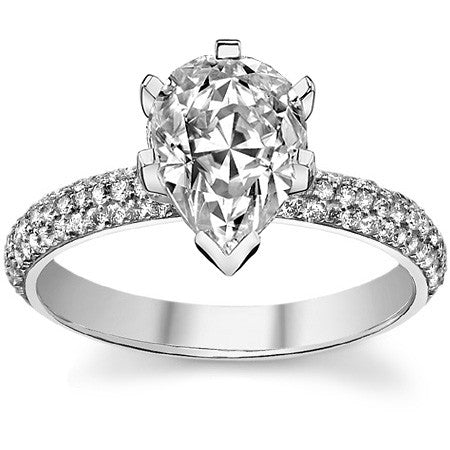 Round Brilliant Moissanite Pave Engagement Ring