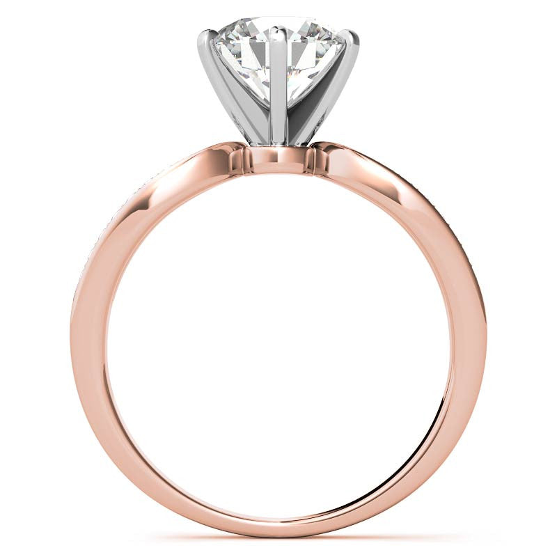 Moissanite & Diamond Pave Split Shank Engagement Ring