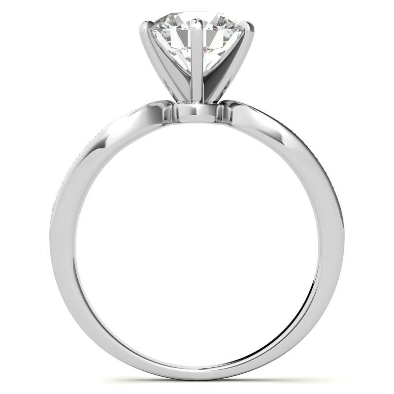 Moissanite & Diamond Pave Split Shank Engagement Ring
