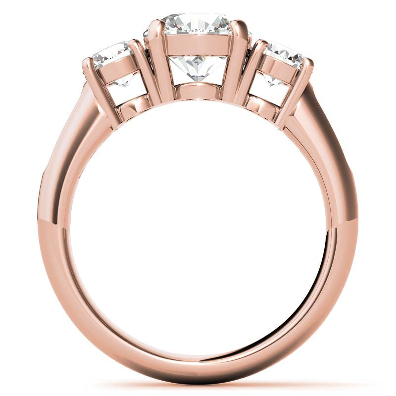Three-Stone Flush Fit Style Moissanite Engagement Ring