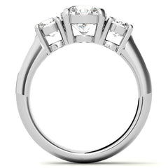 Three-Stone Flush Fit Style Moissanite Engagement Ring