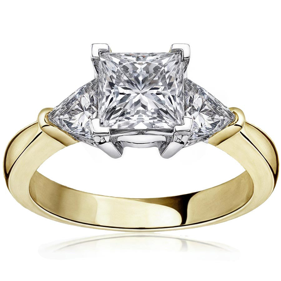 5mm Triangle Moissanite Engagement Setting Set, .9ct