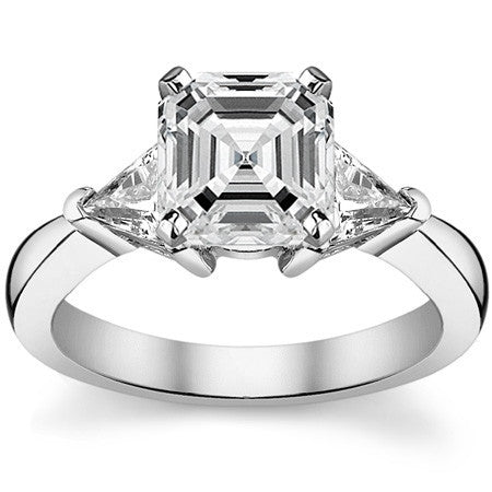 5mm Triangle Moissanite Engagement Setting Set, .9ct
