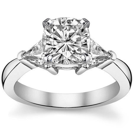 5mm Triangle Moissanite Engagement Setting Set, .9ct