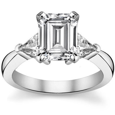 5mm Triangle Moissanite Engagement Setting Set, .9ct